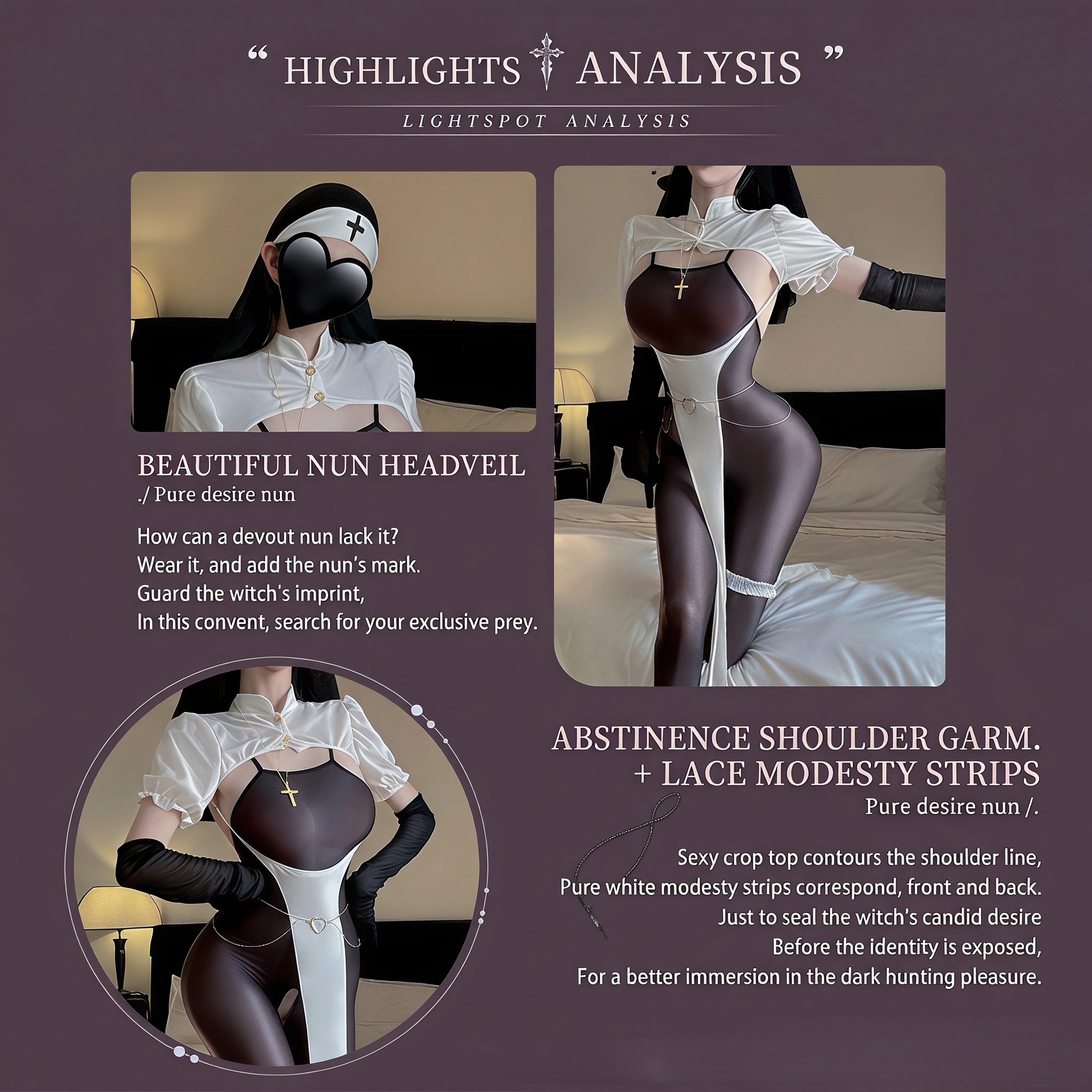 Sexy Nun Witch Costume Set - image 9