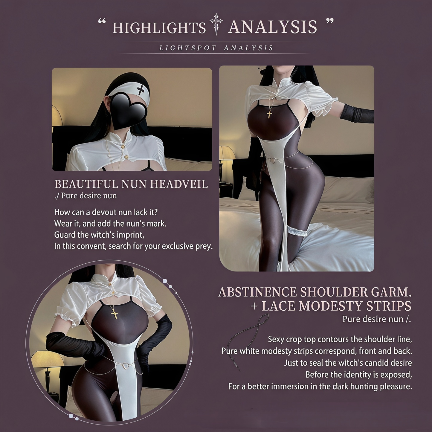 Sexy Nun Witch Costume Set - image 9