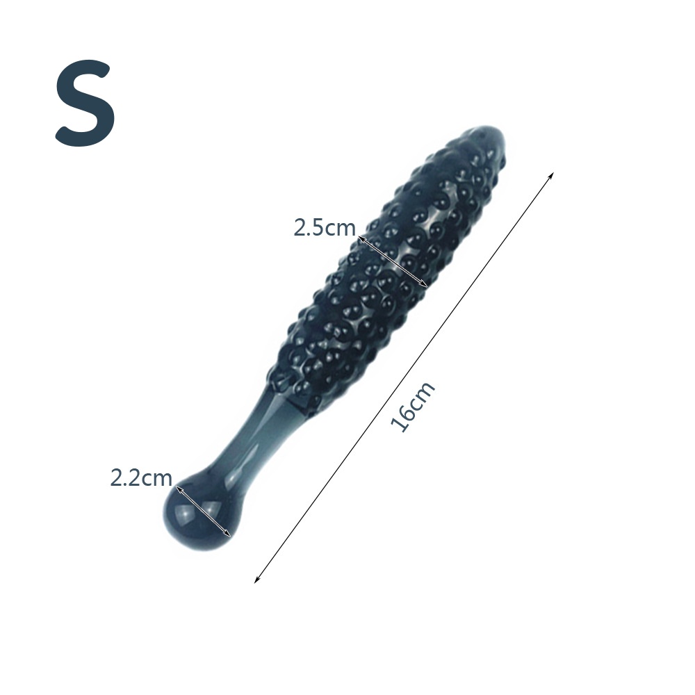 Cucumber Shaped Glass Butt Plug Beaded Dildo-WeLovePlugs