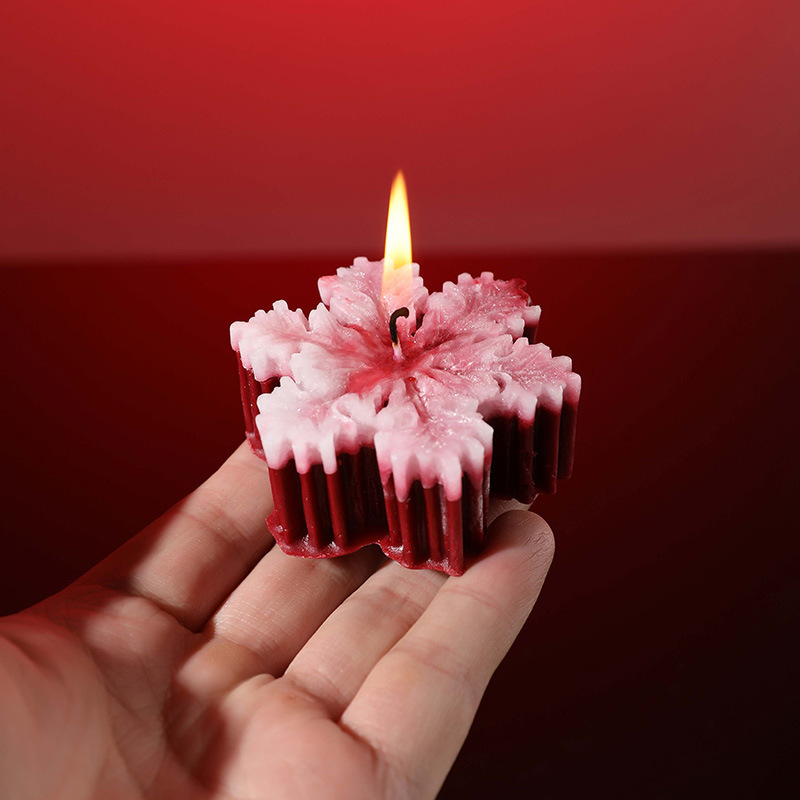 Christmas Snowflake Candles - Red - image 1