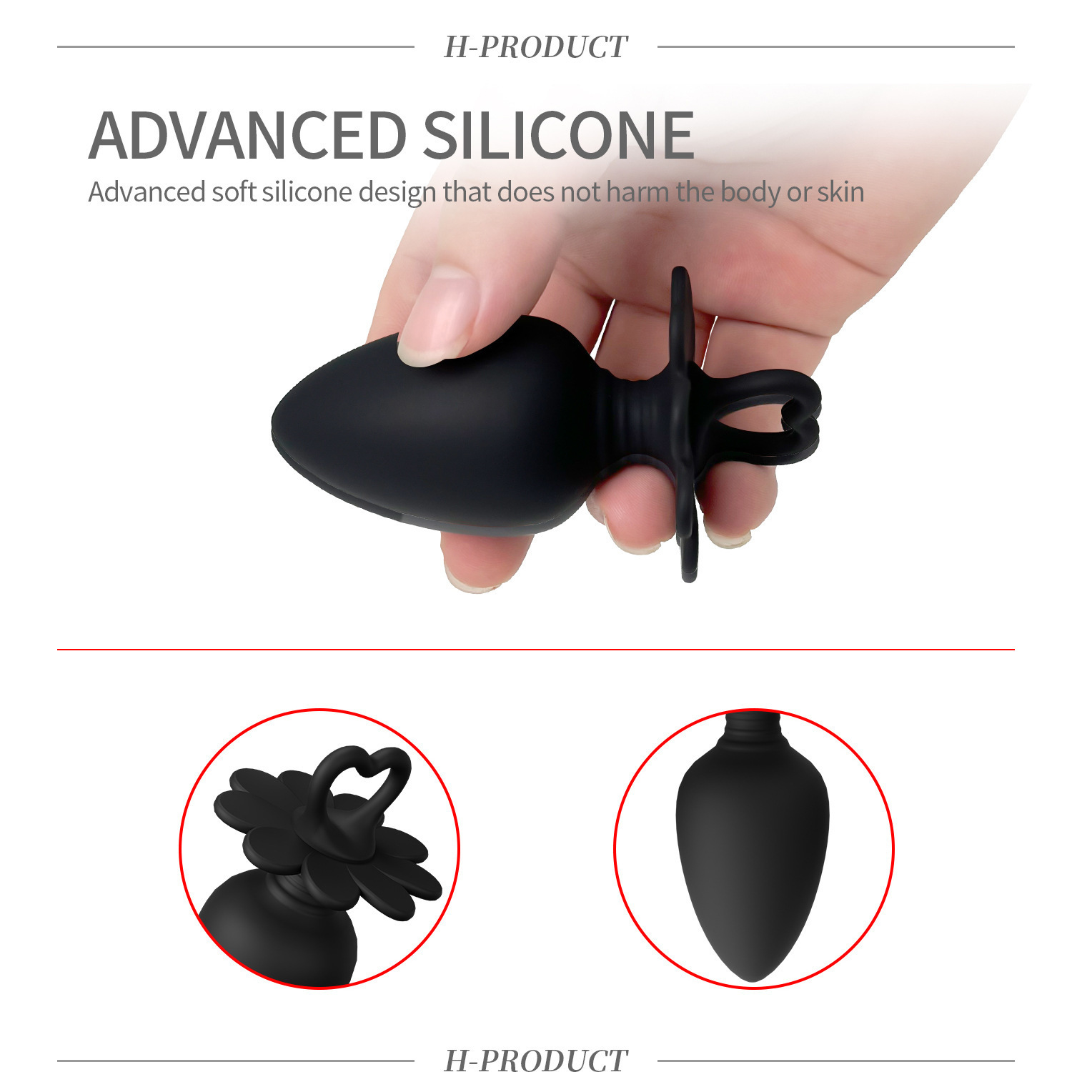 Heart-shaped Loop Silicone Anal Plug Set