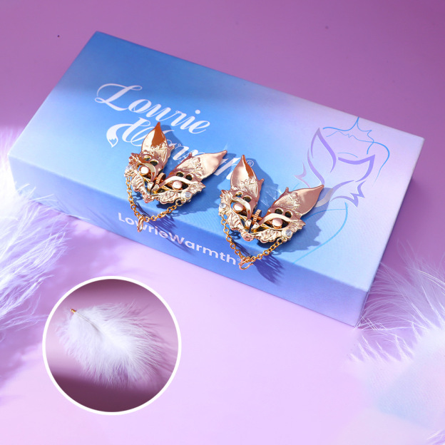 Fox Mask Wheel-adjustable Nipple Clamps - Golden - image 1