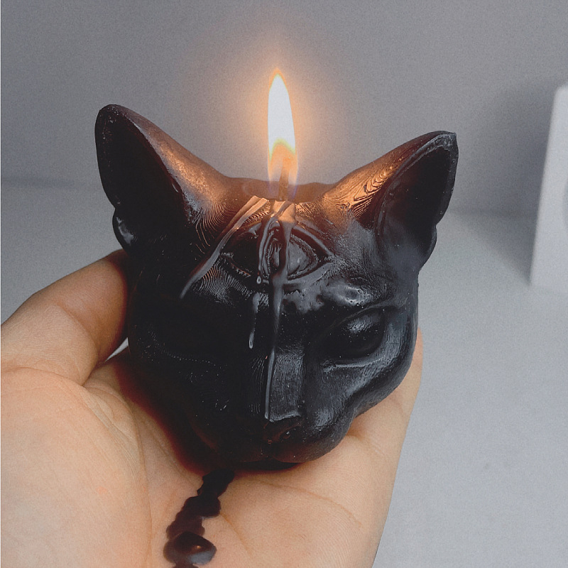 Garden Fragrance Three-eyed Cat Candle - image 4
