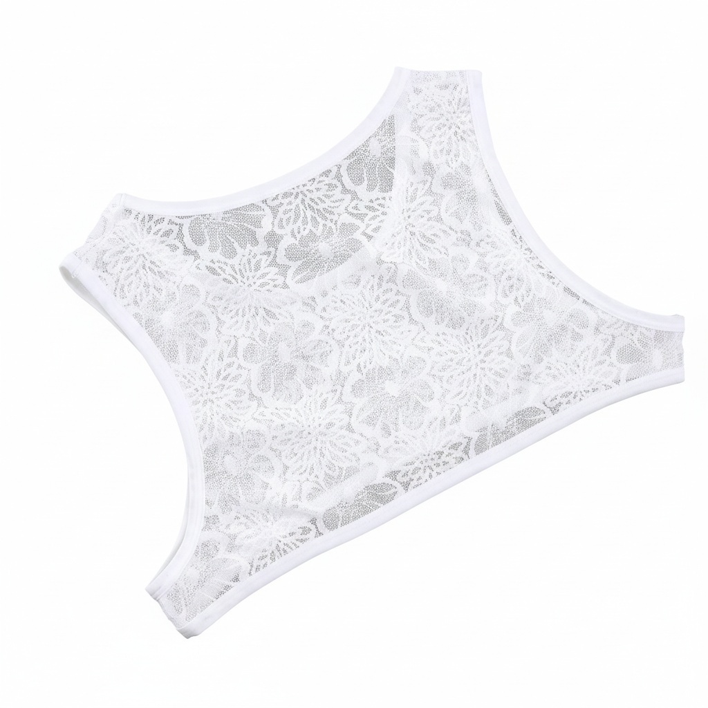 Men Tank Top Vest Lace Sleeveless Shirt Bra - White - XXL - image 9