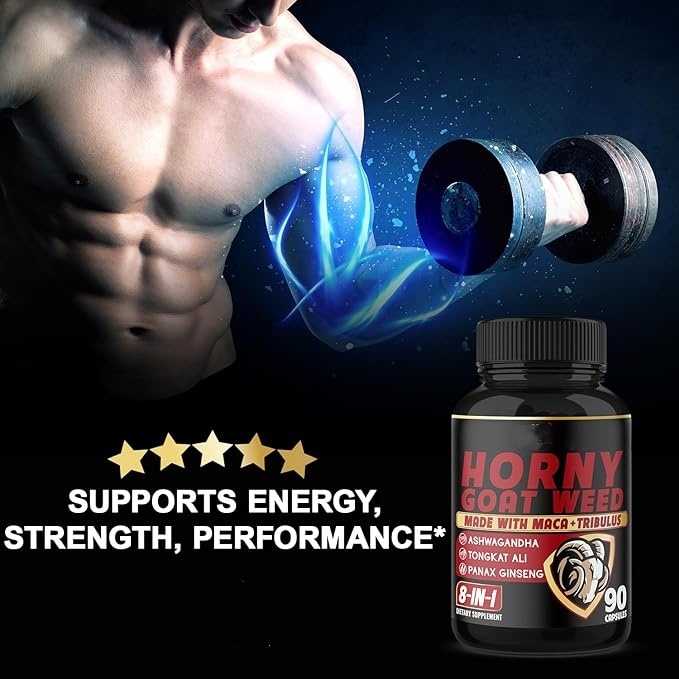 Horny Goat Weed Capsules Natural Aphrodisiac, Maca, Ginseng, Tribulus Terrestris -WeLovePlugs