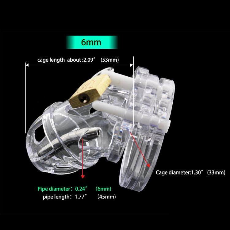 Transparent Chastity Cage with Catheter Tube -WeLovePlugs