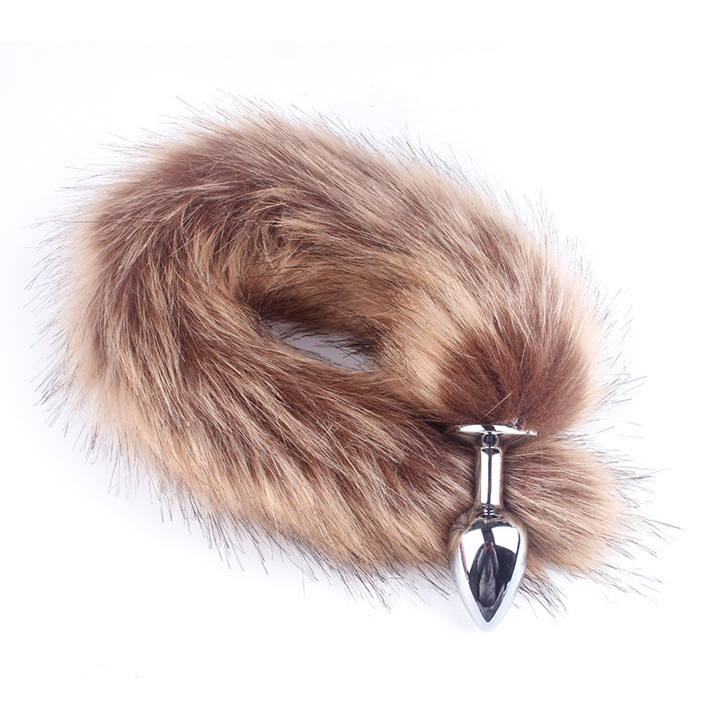 Brown Fox Tail Butt Plug • 18.1 Inch Tail - Brown - image 1