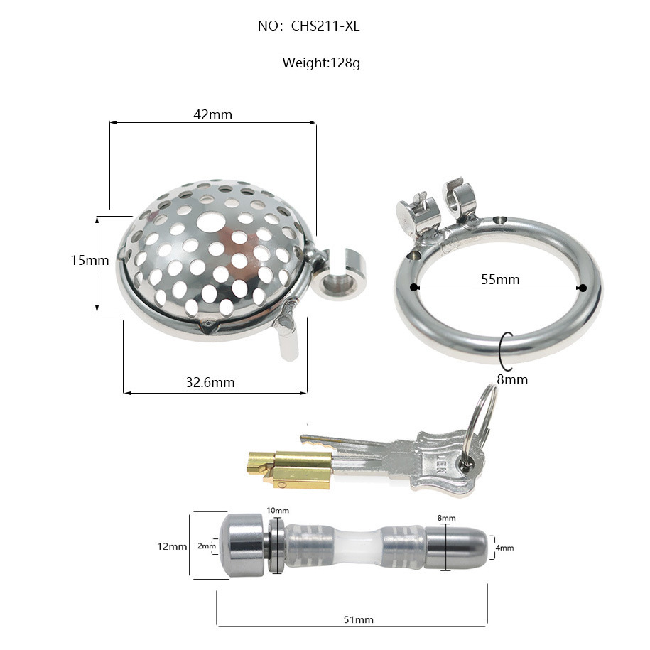 1.28'' Diameter Lightweight Stainless Steel Chastity Cage-WeLovePlugs
