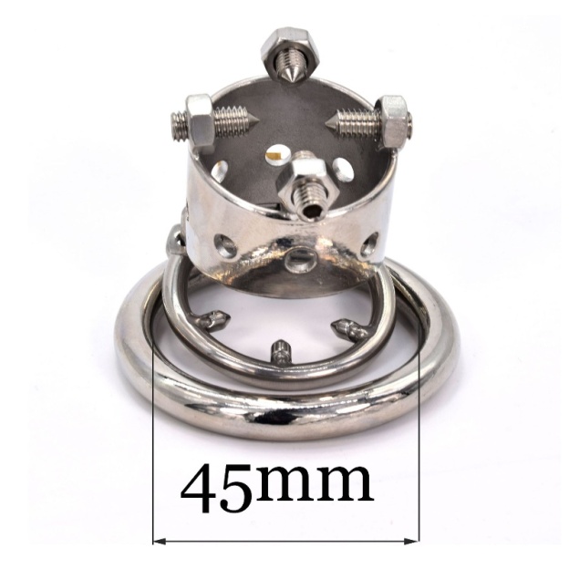 Polished Stainless Steel Chastity Cage Kali's Teeth CBT Spiked Toy-WeLovePlugs