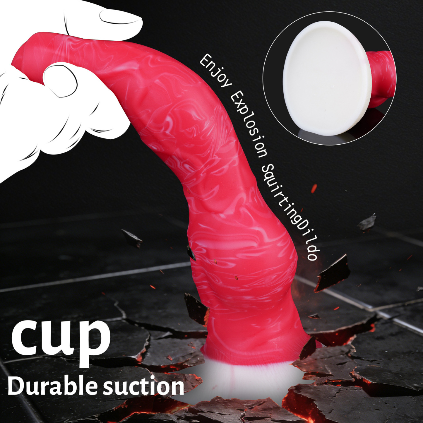 Crimson Vortex Cum-Shooting Fantasy Knot Dildo - image 6