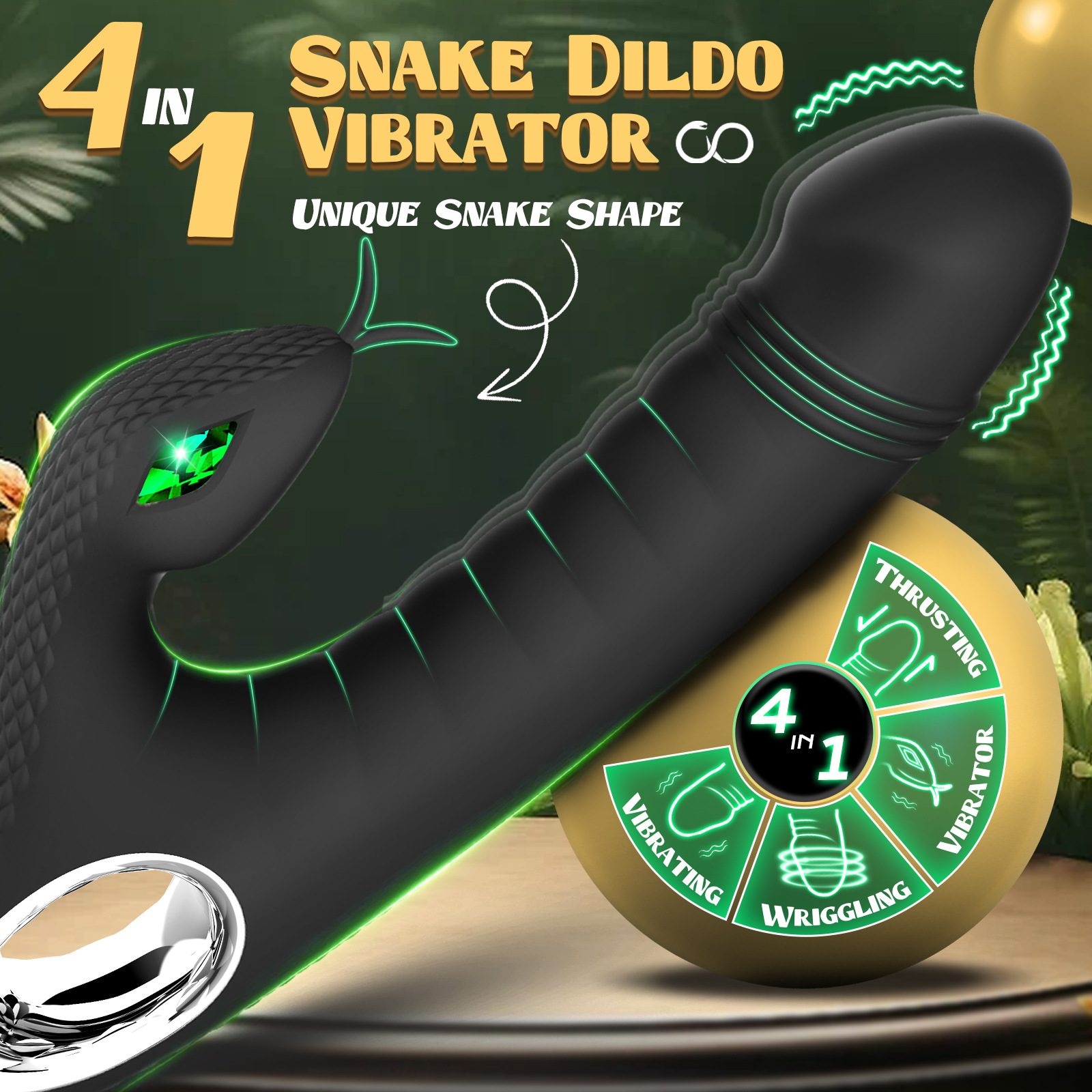 Snake-lnspired G-Spot Dildo Vibrator - image 8