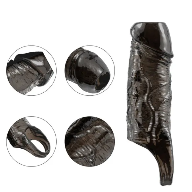 Textured Penis Extender Sleeve - 4.92'' - image 9