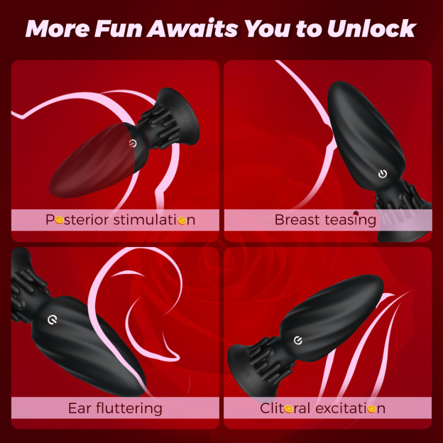 App Remote Control Vibrating Rotating Silicone Butt Plug 