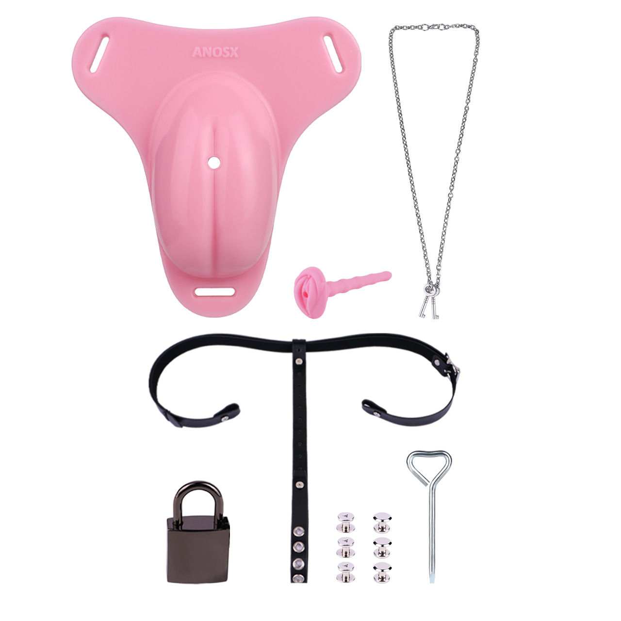 Sissy Chastity Cage Belt Feminine Panty with Pussy Catheter-WeLovePlugs