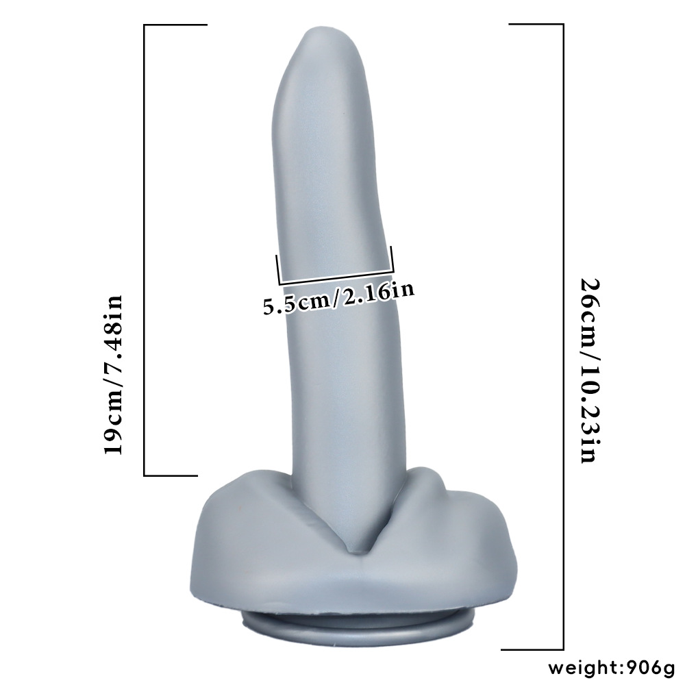 Long Tongue-inspired Silicone Dildo - Grey - image 1