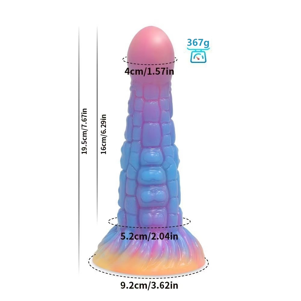7'' Alien Anal Glow In The Dark Dildo with Suction Cup - Multicolor - image 5
