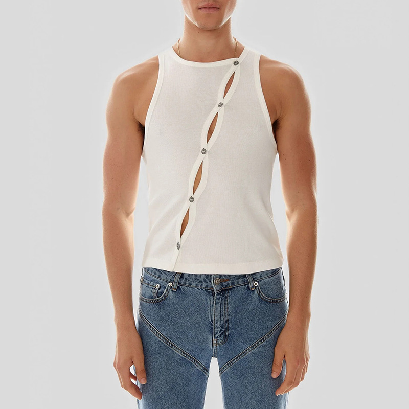 Versatile White Loose-fit Casual Tank Top - White - XXXL - image 2
