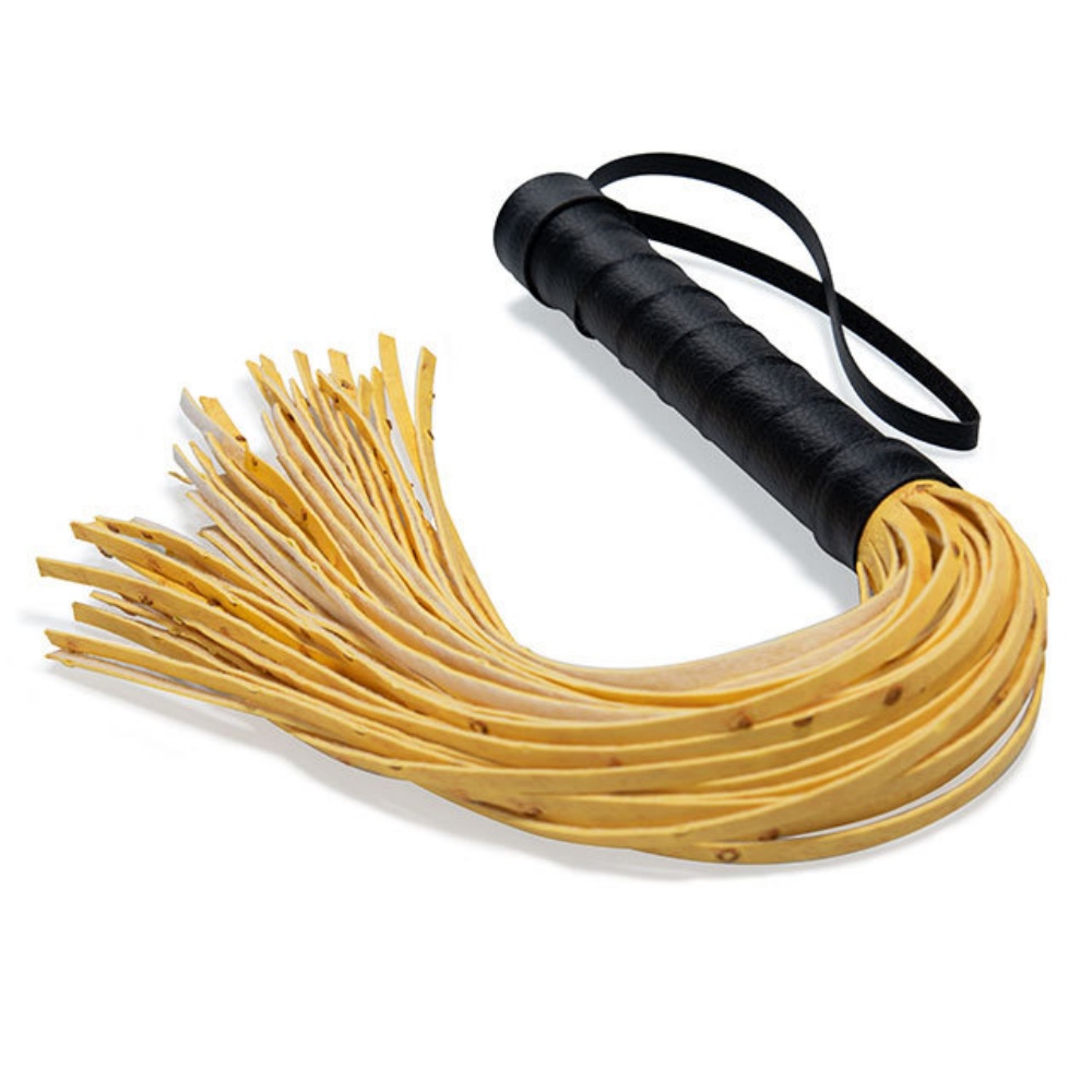 Yellow Pu Leather Tassels Flogger Horse Riding Whip - image 5