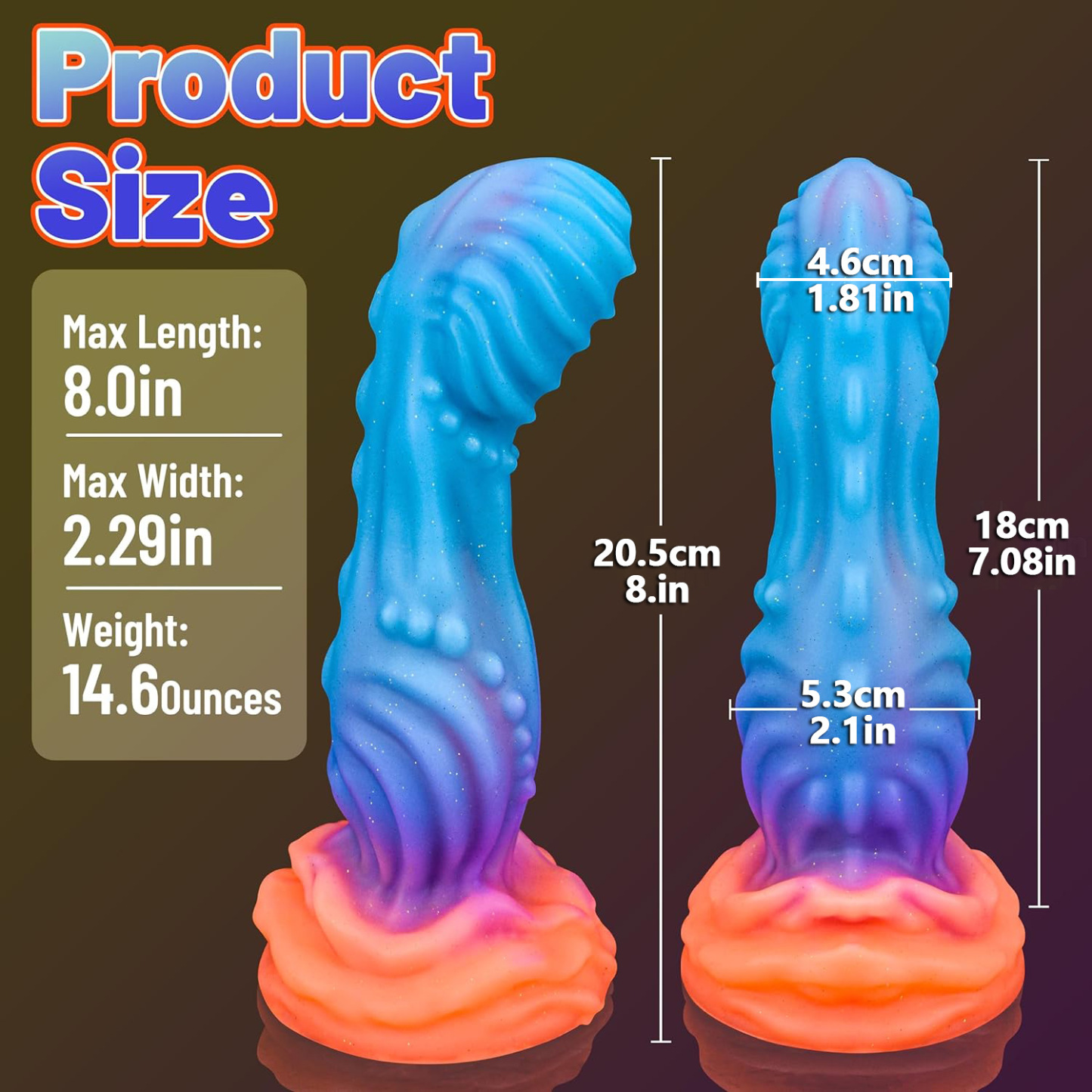 Luminous Fantasy Knot Silicone Dildo – 8 Inches - image 6
