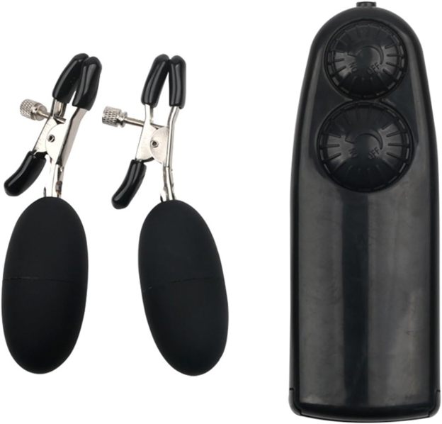 Double Vibrating Nipple Clamps - Black - image 1