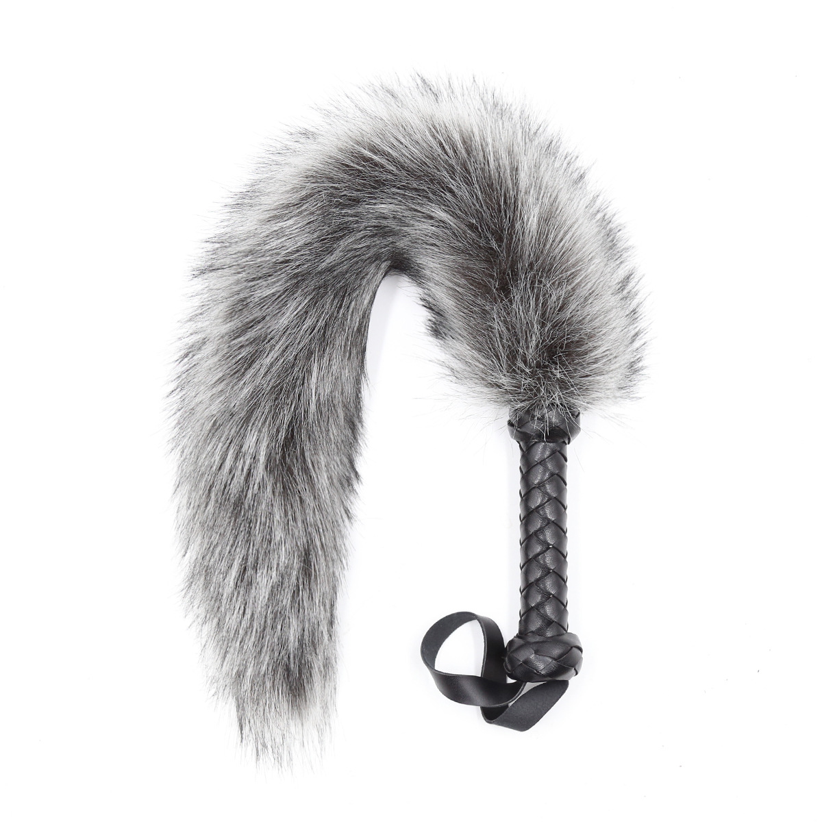 SM Soft Fur Fox Whips With Pu Leather Handle-WeLovePlugs