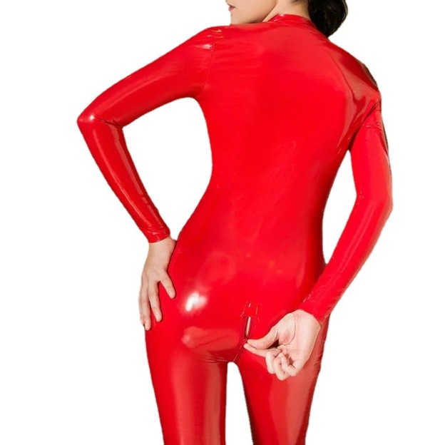Wet-Look Fetish Teddy Latex BDSM Suit Lingerie