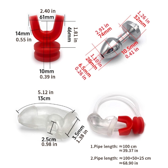 BDSM Fetish Latex Plug Urinal With Mouth Gag-WeLovePlugs