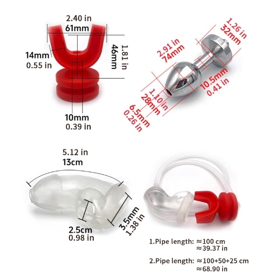 BDSM Fetish Latex Plug Urinal With Mouth Gag-WeLovePlugs