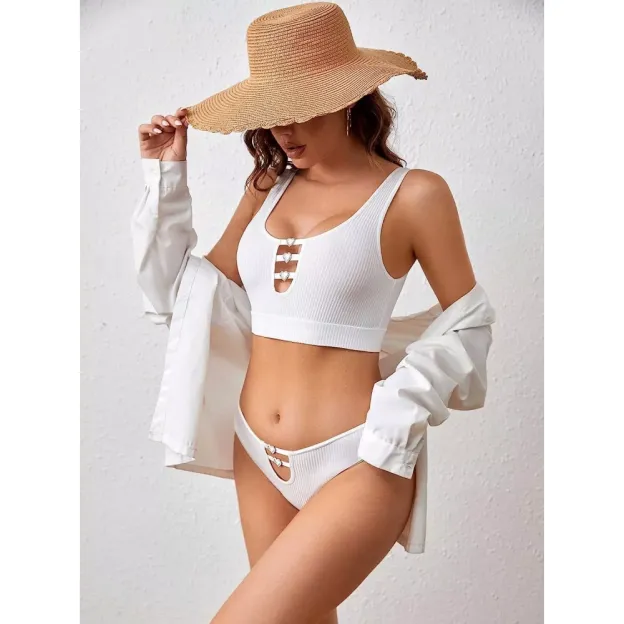 Sheer Lace Lingerie Set for Women – Deep V Teddy with G-String Panties-WeLovePlugs