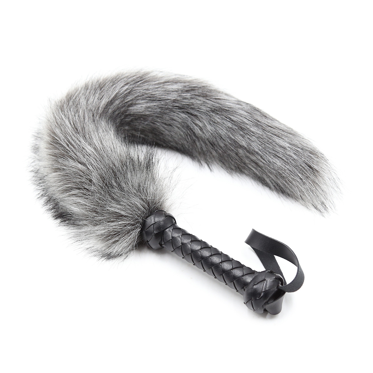 SM Soft Fur Fox Whips With Pu Leather Handle-WeLovePlugs