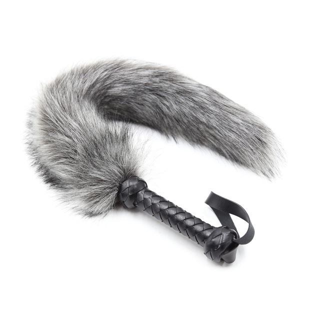 SM Soft Fur Fox Whips With Pu Leather Handle-WeLovePlugs