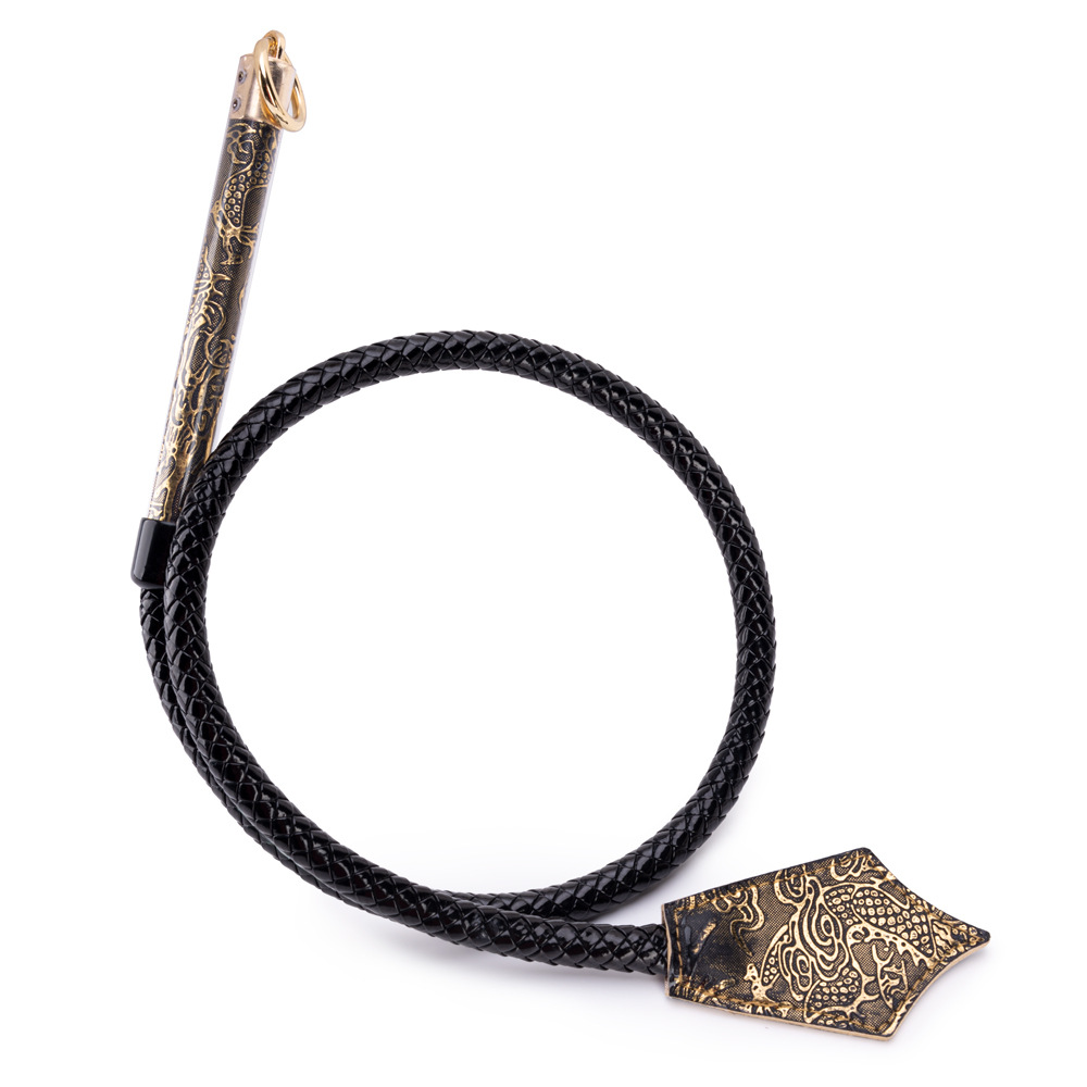 Elite Long-Reach Faux Leather Whip – 96.5cm Design - Black - image 1