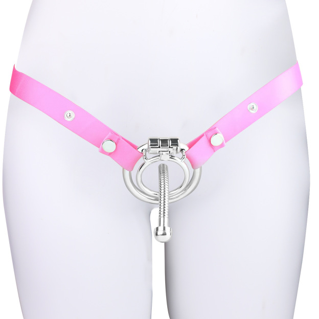 Steel Urethral Chastity Cage With Belt ( 3 Color )-WeLovePlugs