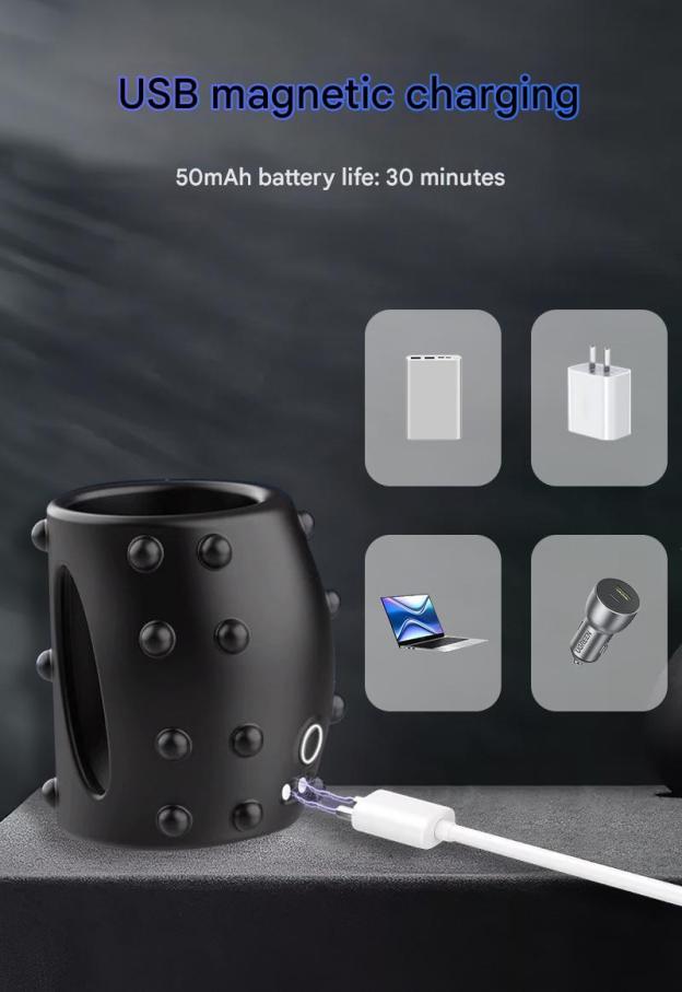 Beaded Vibrating Cock Ring 10 Vibration Modes -WeLovePlugs