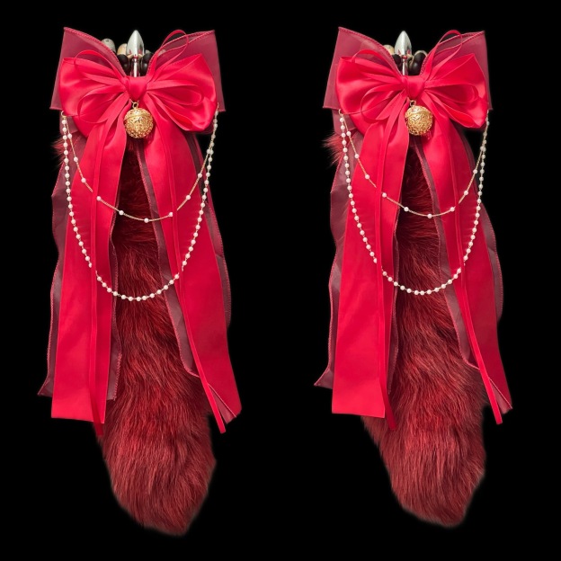 Luxury Fox Tail Plug Set – 15.7" Plush Tail With Pearl Chain & Interchangeable Plug Heads - image 7