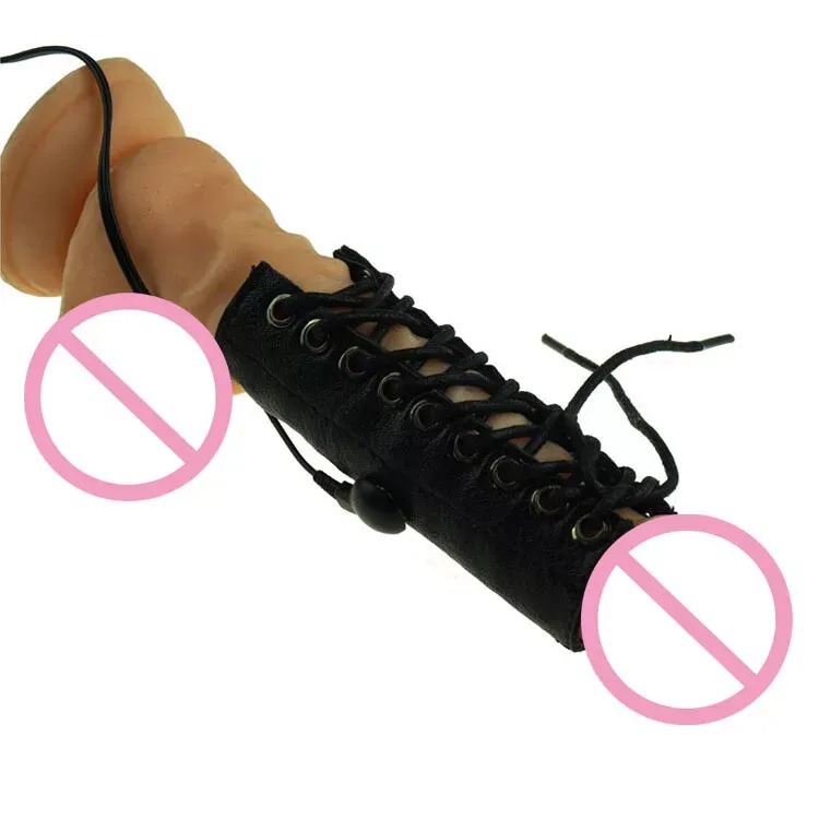 E-Stim Leather Cock Ring-WeLovePlugs