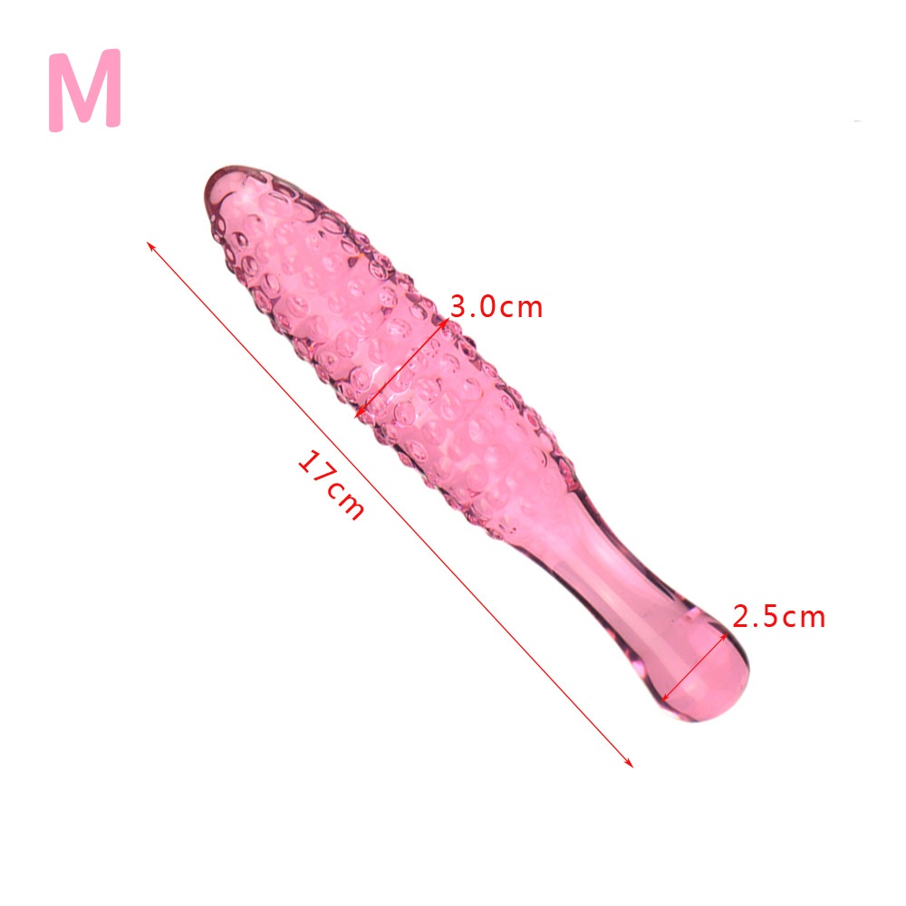 Cucumber Shaped Glass Butt Plug Beaded Dildo