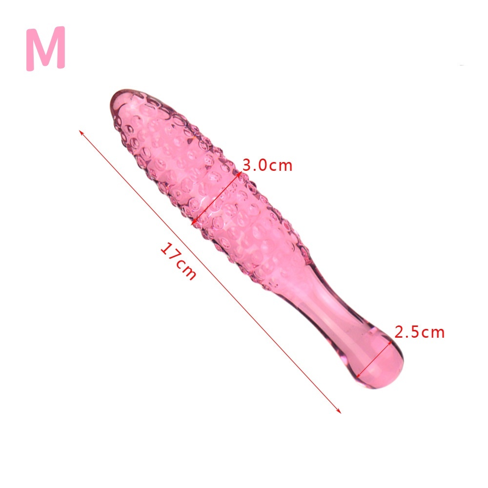 Cucumber Shaped Glass Butt Plug Beaded Dildo
