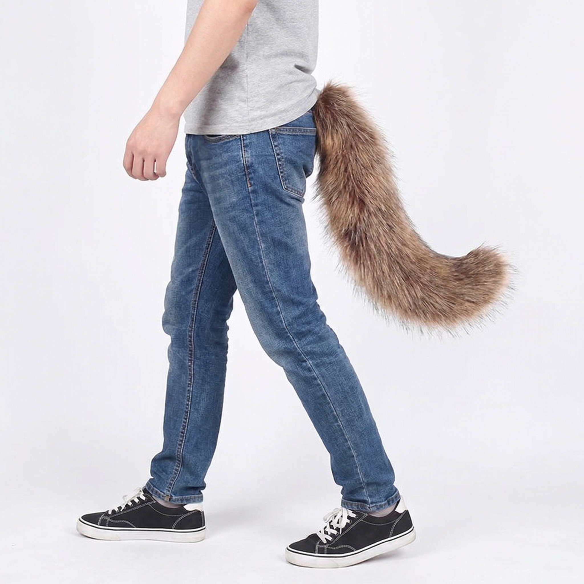 Brown Fox Tail Butt Plug • 18.1 Inch Tail - image 2