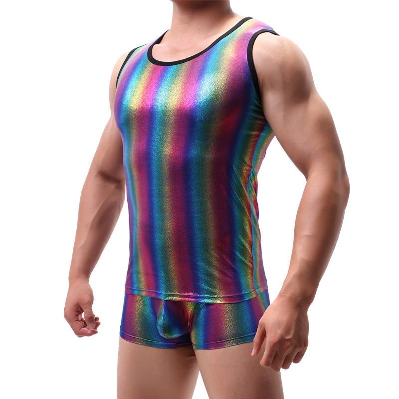 Men's Shiny Rainbow Singlet  - image 3