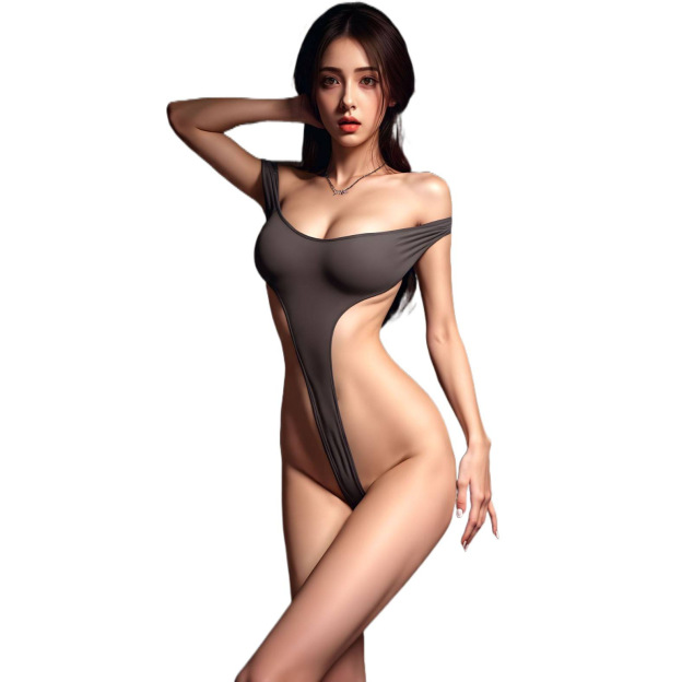 Off-Shoulder Cutout Open-Crotch Lingerie - image 1