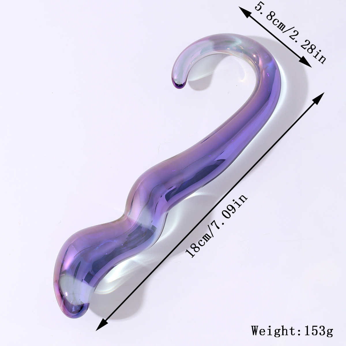 Iridescent Glass G-Spot Dildo Wand – Elegant Body-Safe Butt Plug-WeLovePlugs