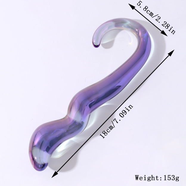 Iridescent Glass G-Spot Dildo Wand – Elegant Body-Safe Butt Plug-WeLovePlugs