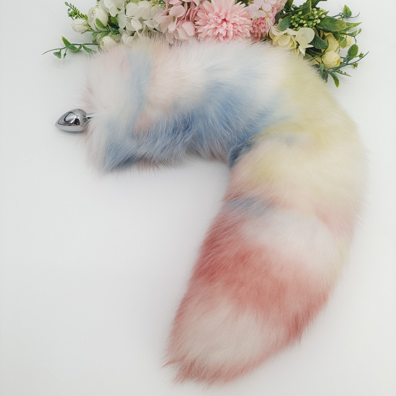 Candy Color Handmade Detachable Plug Fox Tail - 70cm - image 3