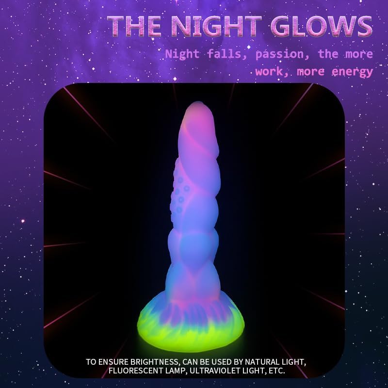 8.14'' Fantasy Monster Dildo with Multi-Texture Design & Glow-in-the-Dark Effect - image 6