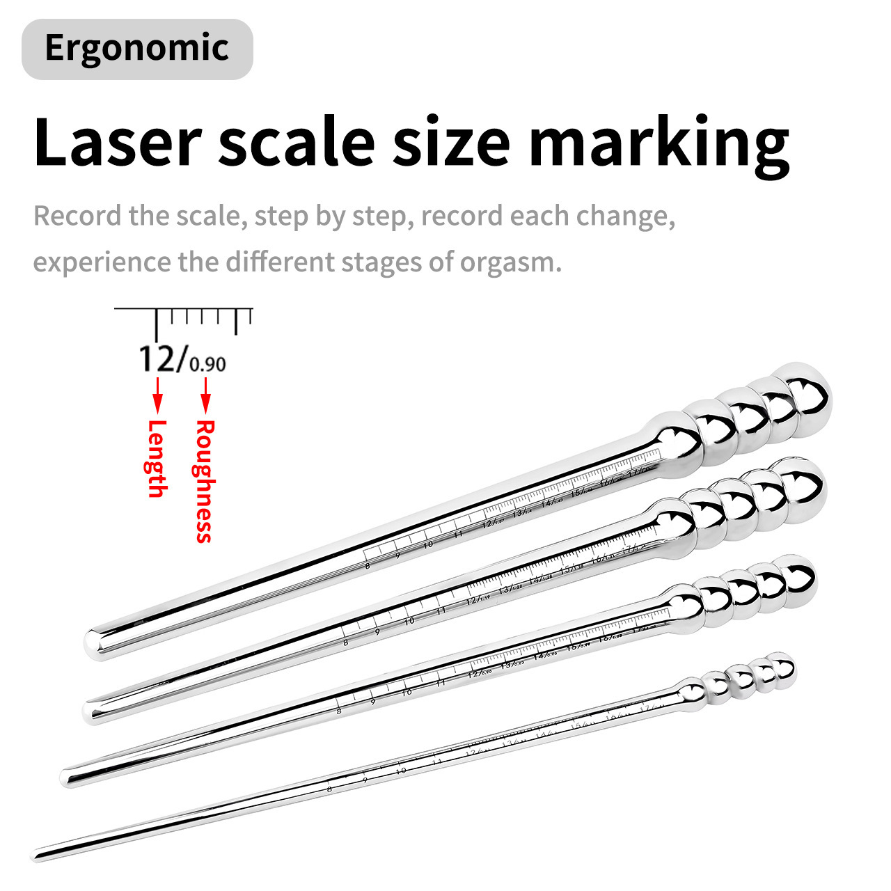 Stainless Steel Urethral Sound with Scale -WeLovePlugs