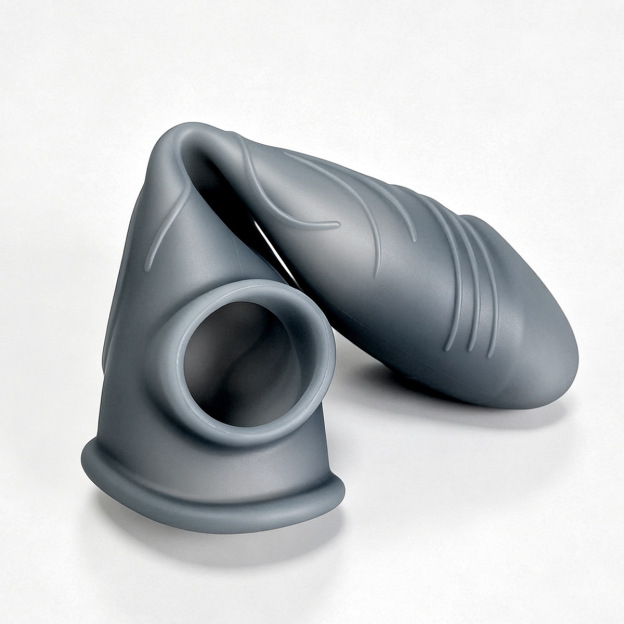 Flexible Ribbed Silicone Penis Sleeve - image 8
