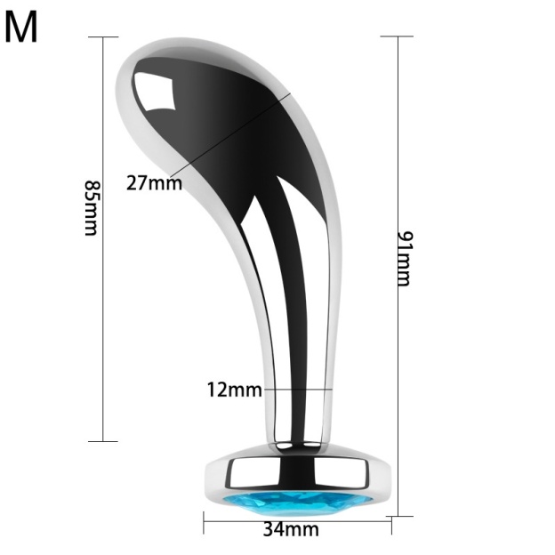 3 Sizes Metal Anal Plug Set With Jeweled & Pull-ring Base-WeLovePlugs