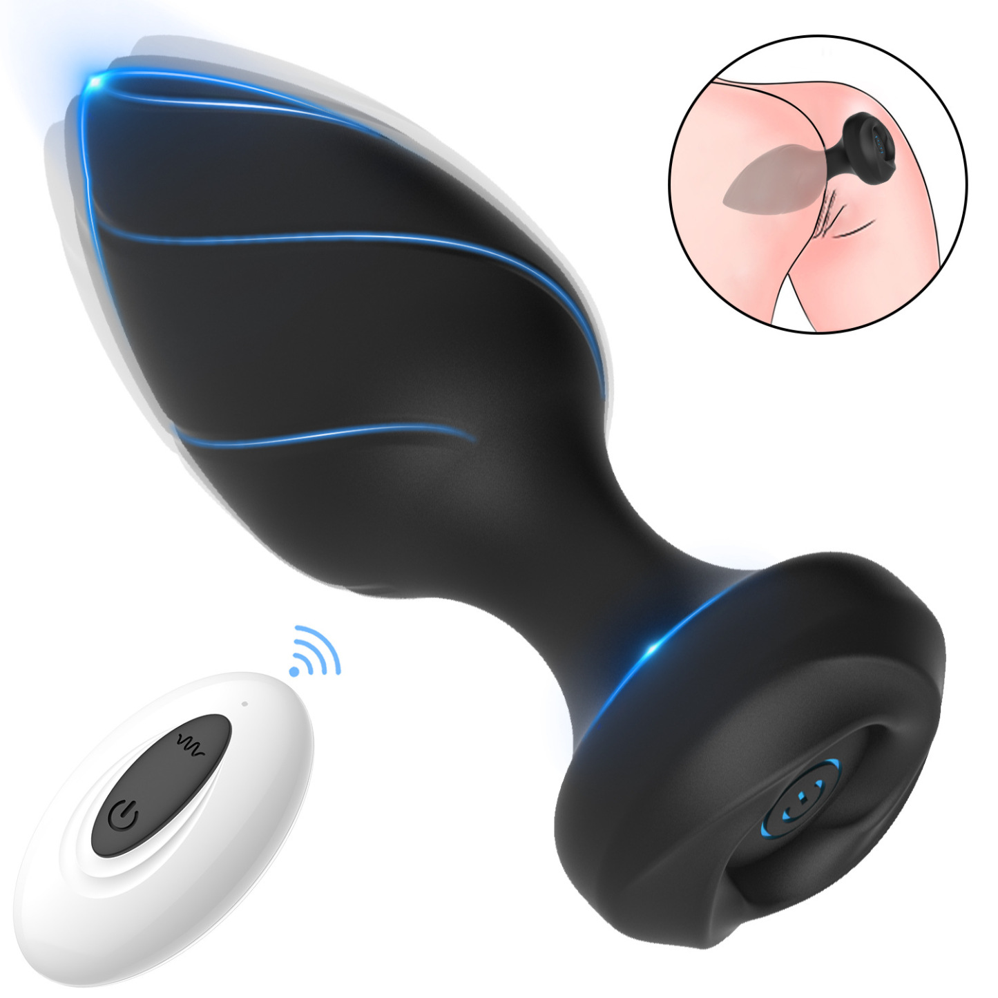 10-Speed Remote Threaded Anal Plug