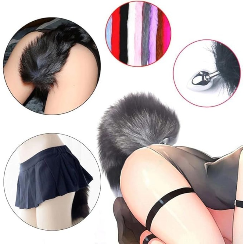 False Fox Tail Metal Butt Plug Anal Toy-WeLovePlugs